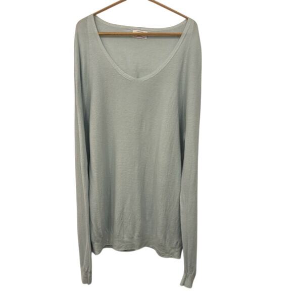 Oliver Charles Summer V-Neck Sweater Size XXL Blue Bird Organic Cotton SeaCell - Picture 1 of 7